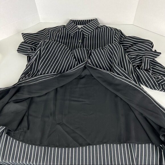 Adelyn Rae, Striped Shirt Maxi Dress. Black & white. Size: XS - NWT. - Picture 6 of 12